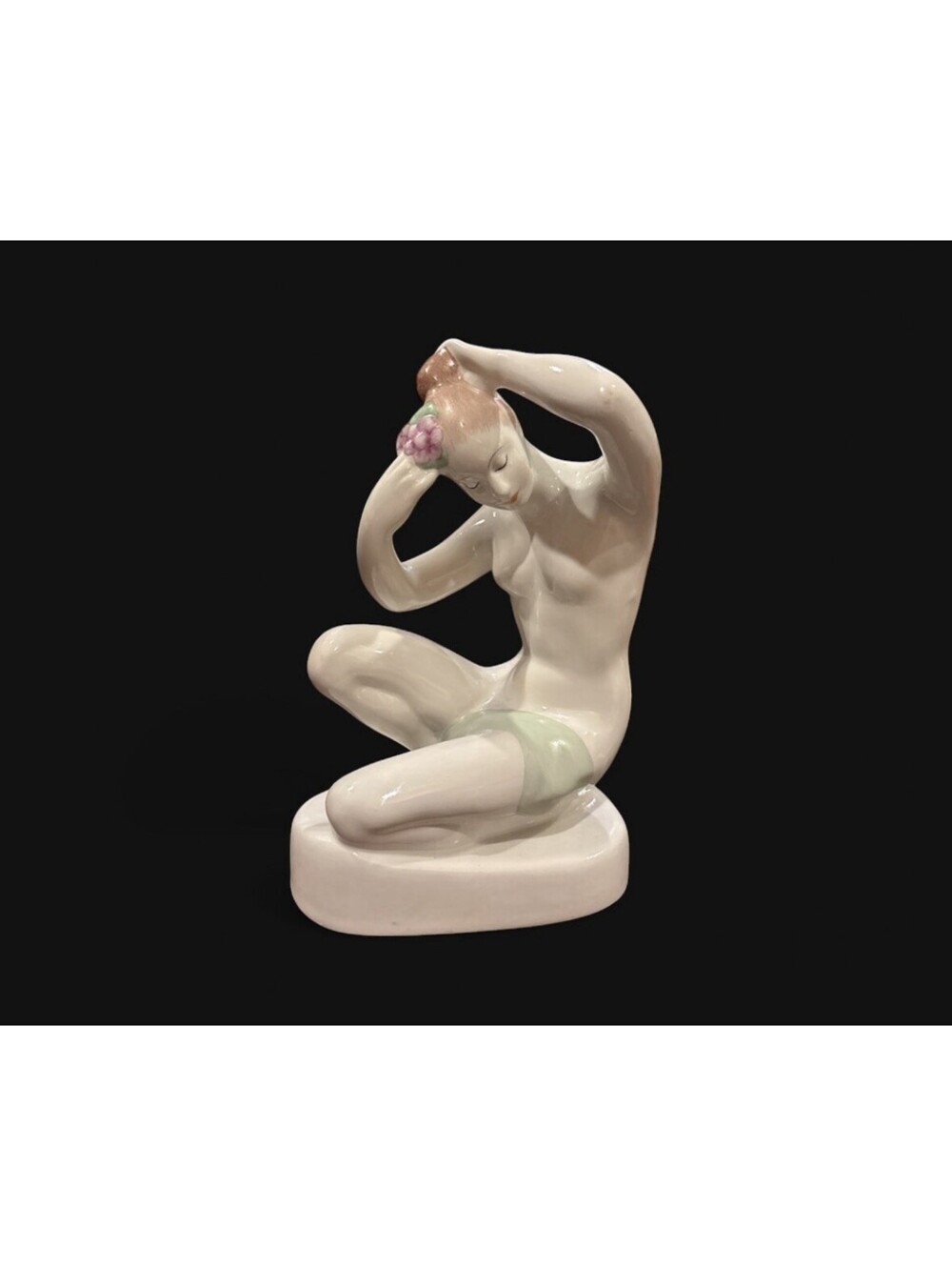 Aquincum Budapest Porcelain Nude Woman Figurine Art Deco Vintage